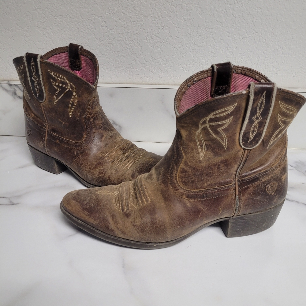 Brown Leather Ankle Boots